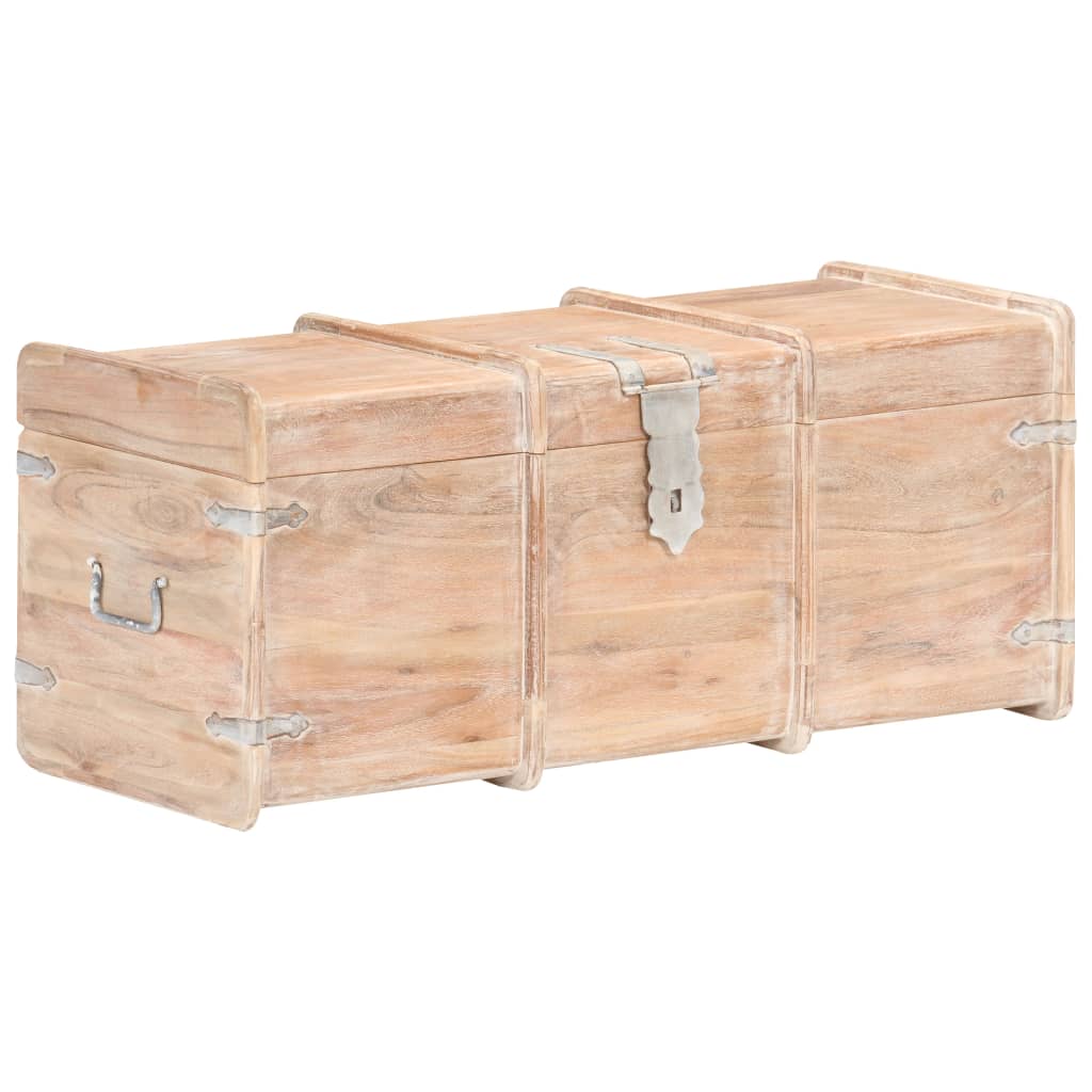 Storage Chest 90x40x40 cm Solid Acacia Wood - OLBRIT