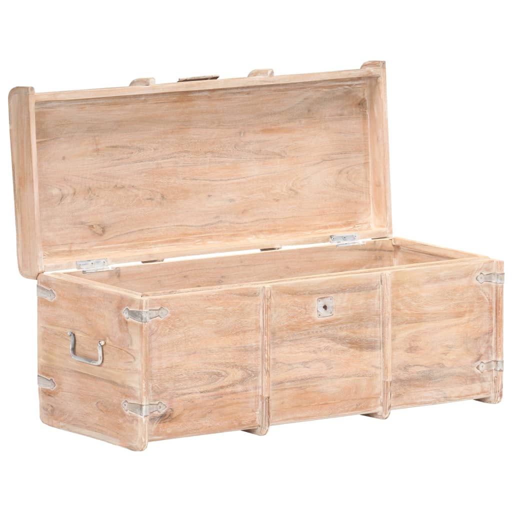 Storage Chest 90x40x40 cm Solid Acacia Wood - OLBRIT