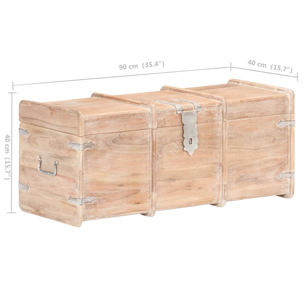 Storage Chest 90x40x40 cm Solid Acacia Wood - OLBRIT