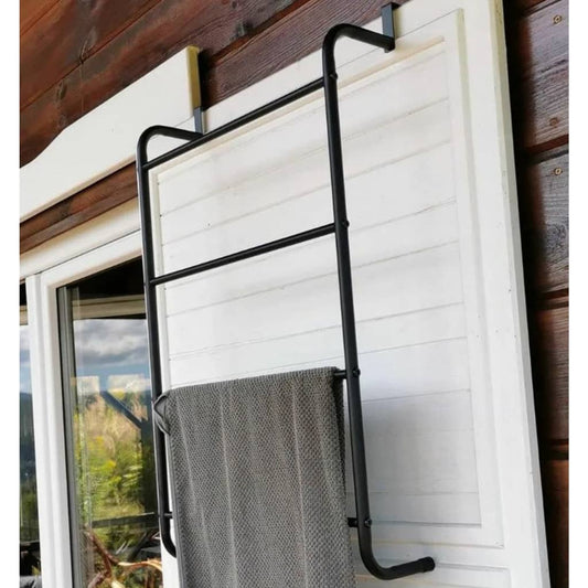 Hanging Door Towel Rack Metal Black - OLBRIT