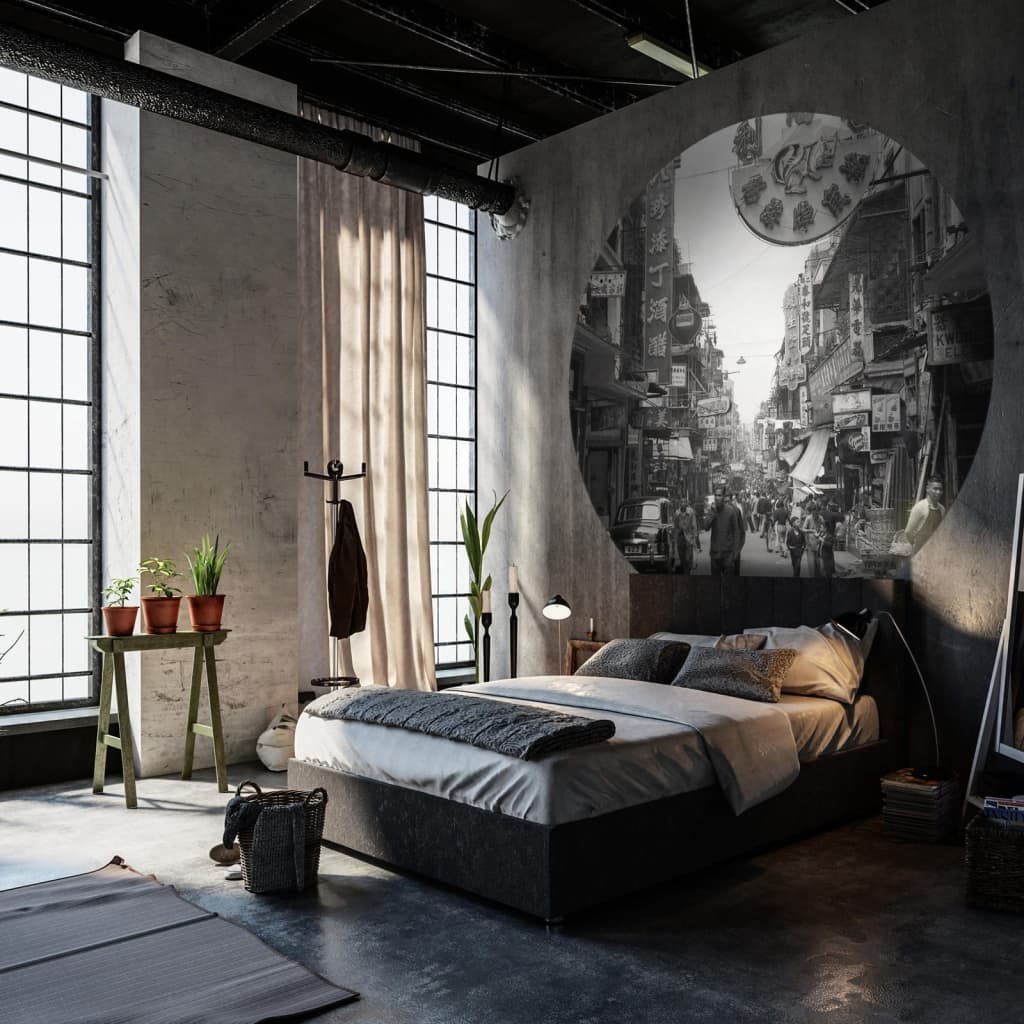 Wallpaper Circle Hong Kong the Old Days 142.5 cm - OLBRIT