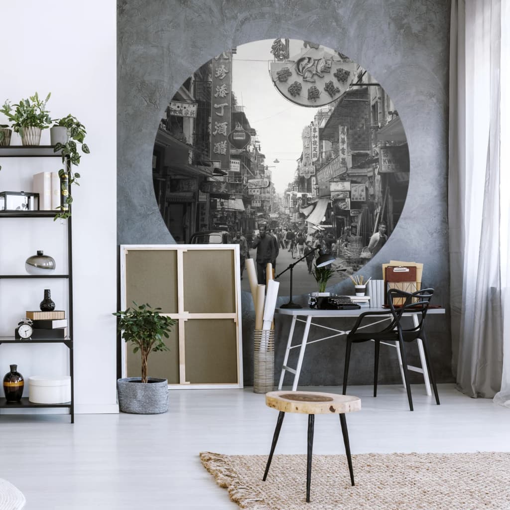 Wallpaper Circle Hong Kong the Old Days 142.5 cm - OLBRIT