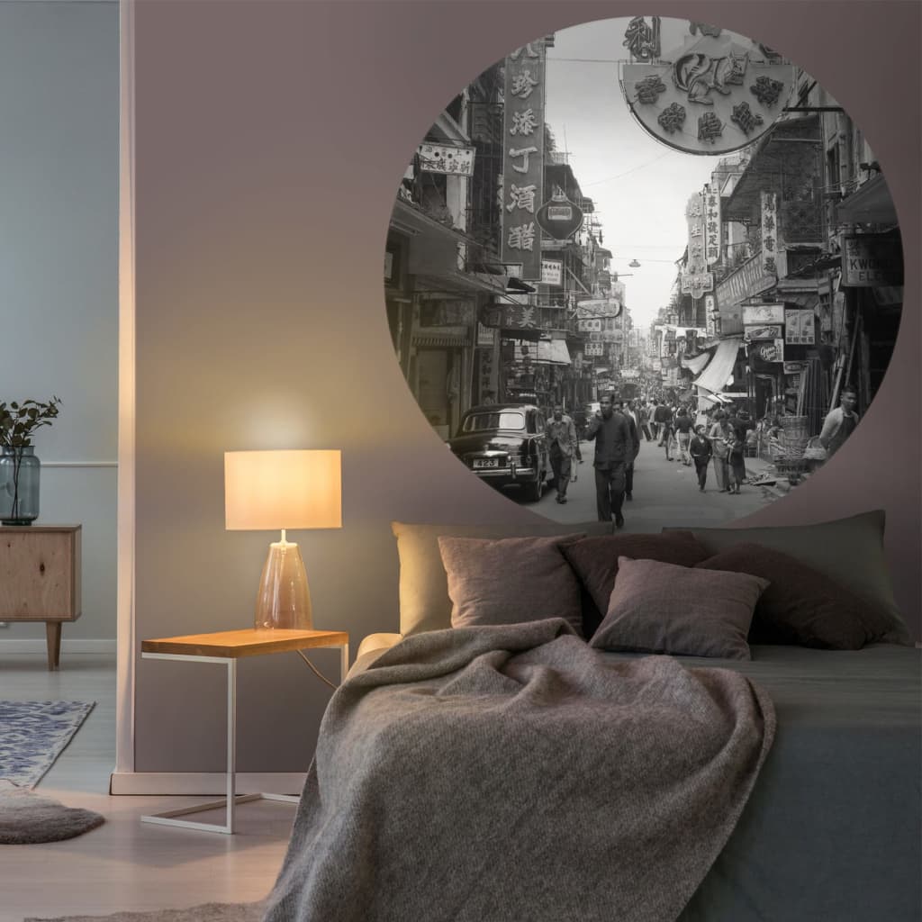 Wallpaper Circle Hong Kong the Old Days 142.5 cm - OLBRIT