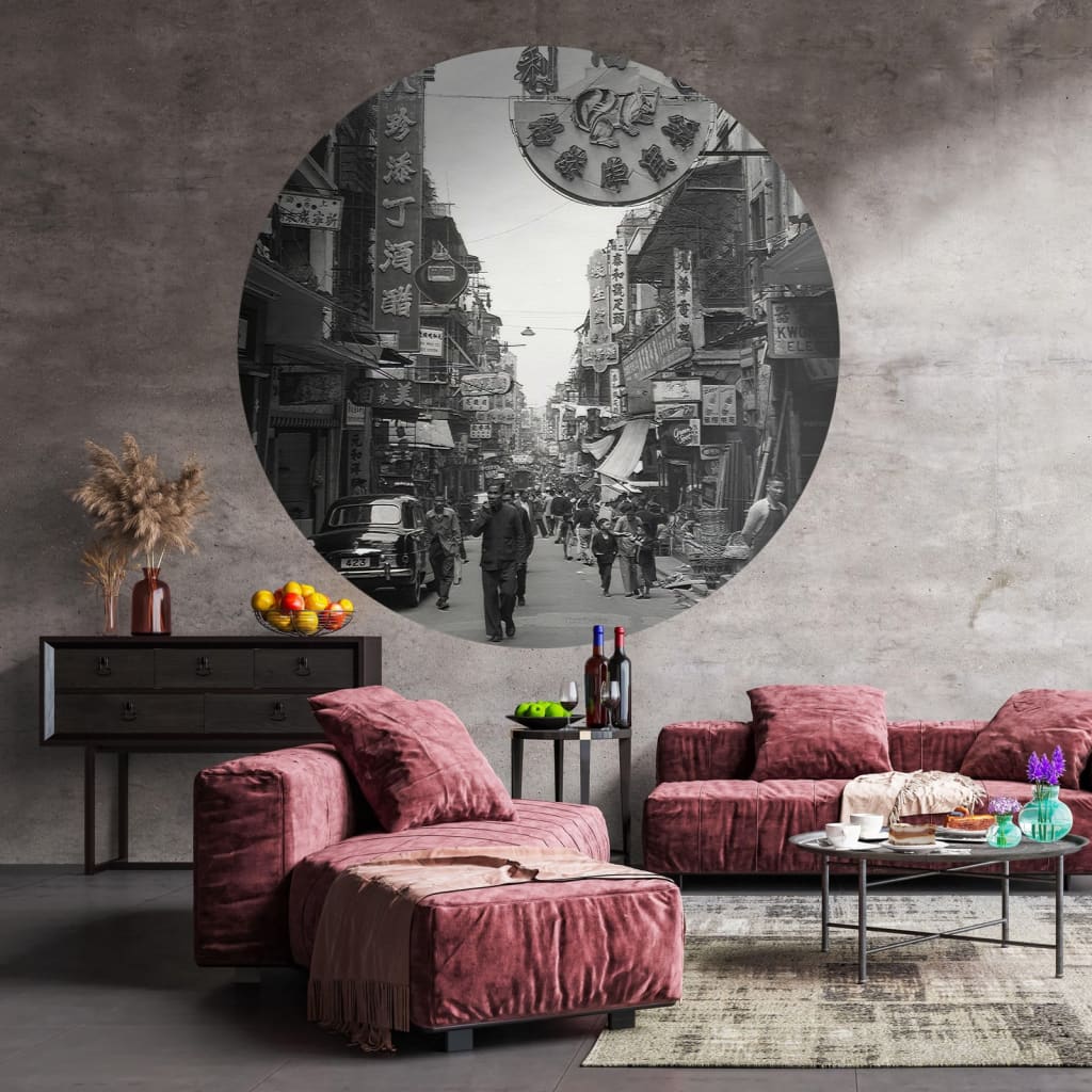 Wallpaper Circle Hong Kong the Old Days 142.5 cm - OLBRIT
