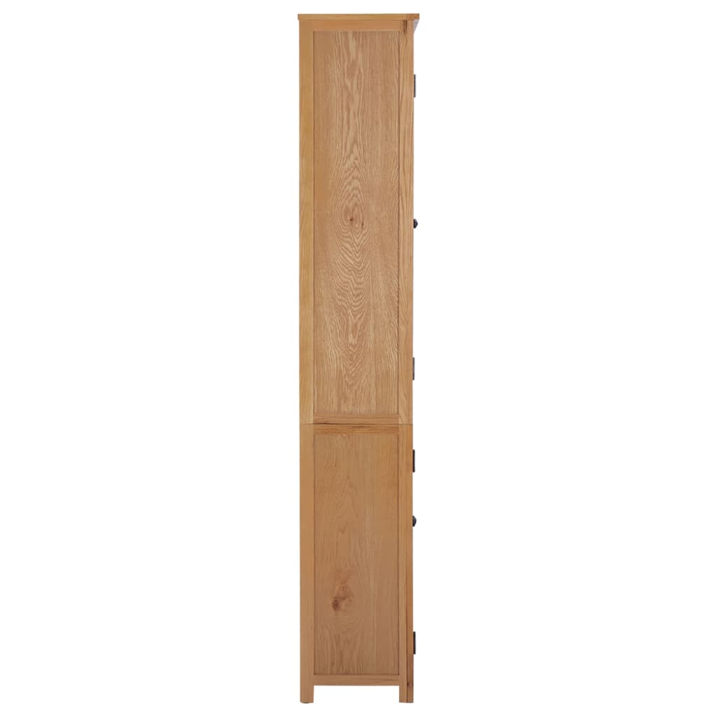 Bookcase with 2 Doors 90x30x200 cm Solid Oak Wood - OLBRIT