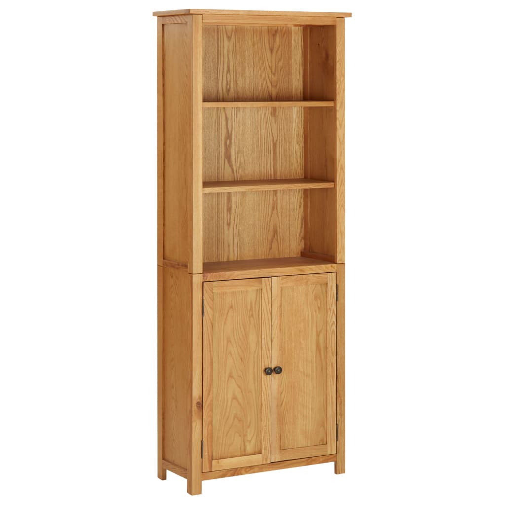 Bookcase with 2 Doors 70x30x180 cm Solid Oak Wood - OLBRIT