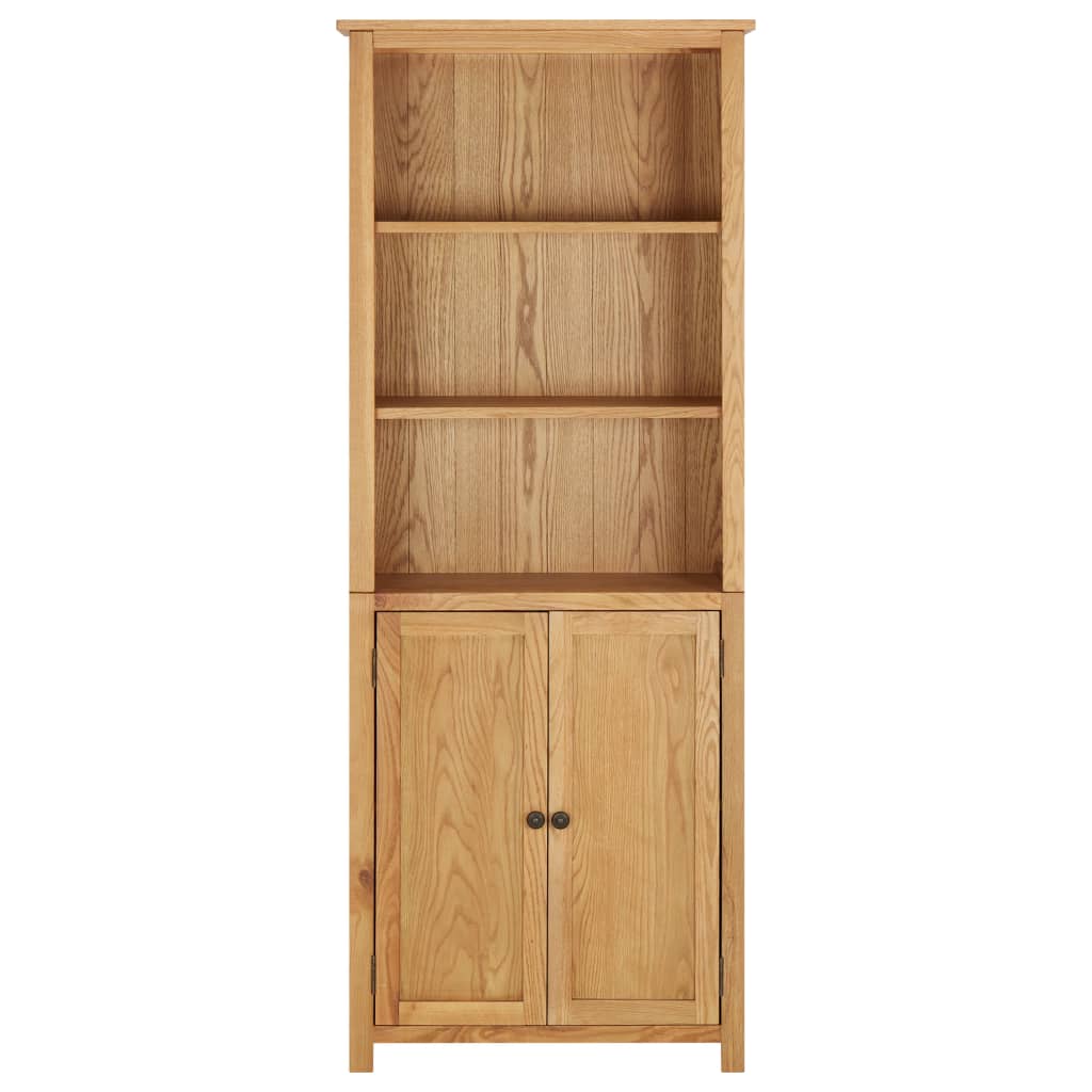 Bookcase with 2 Doors 70x30x180 cm Solid Oak Wood - OLBRIT