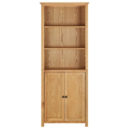 Bookcase with 2 Doors 70x30x180 cm Solid Oak Wood - OLBRIT