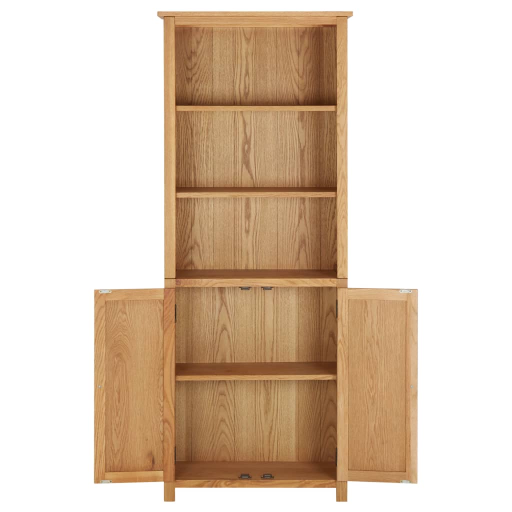 Bookcase with 2 Doors 70x30x180 cm Solid Oak Wood - OLBRIT