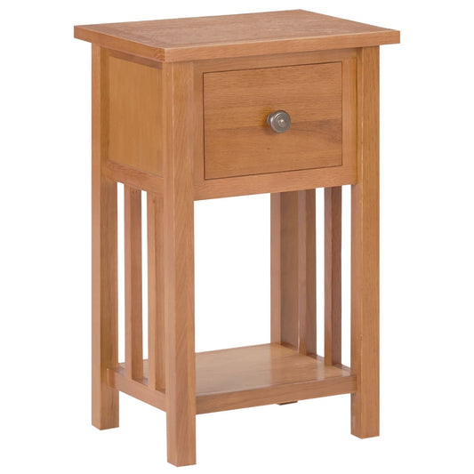 Magazine Table with Drawer 35x27x55 cm Solid Oak Wood - OLBRIT