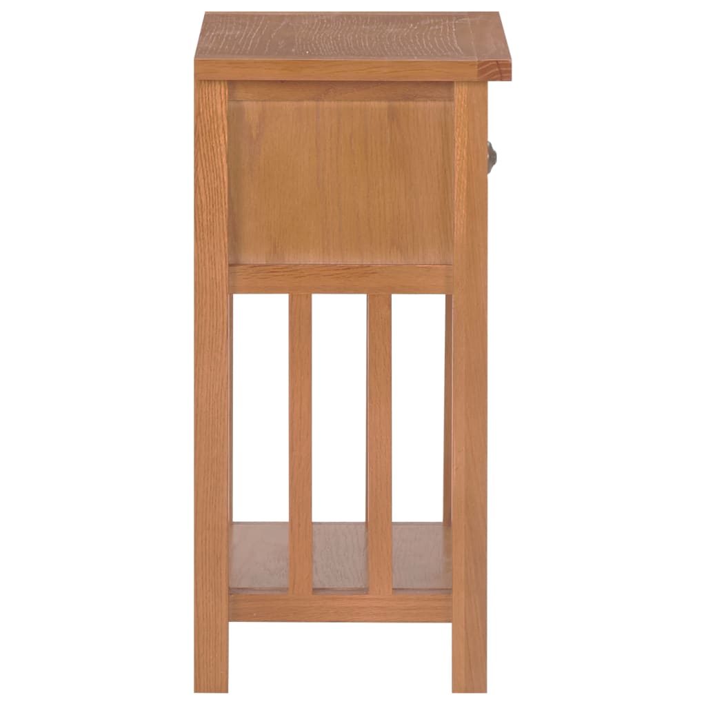 Magazine Table with Drawer 35x27x55 cm Solid Oak Wood - OLBRIT
