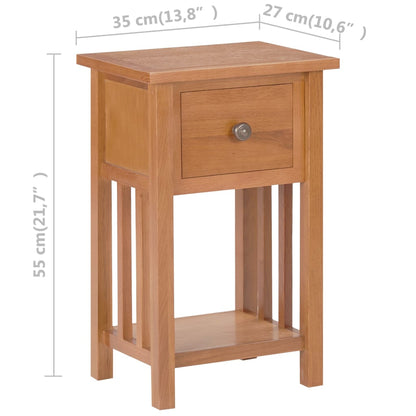 Magazine Table with Drawer 35x27x55 cm Solid Oak Wood - OLBRIT