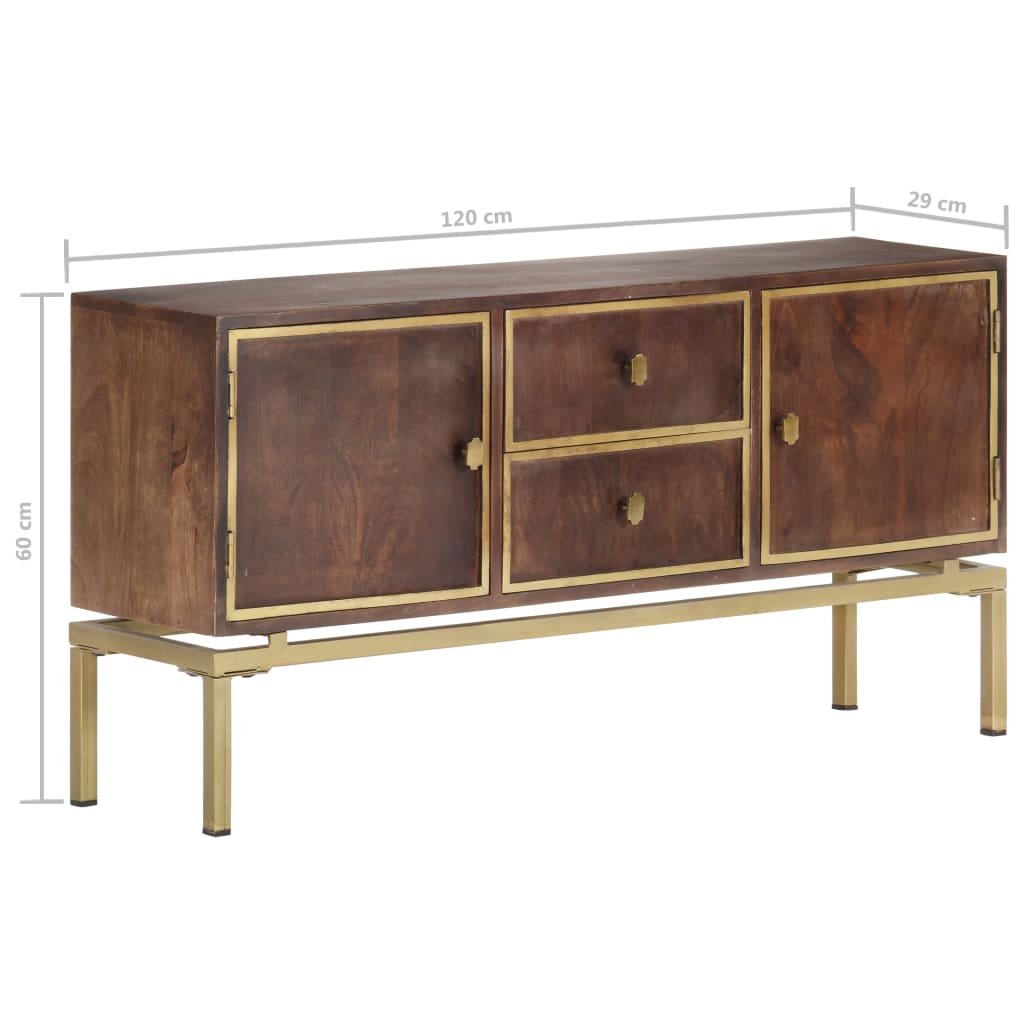 Sideboard 120x29x60 cm Solid Mango Wood - OLBRIT