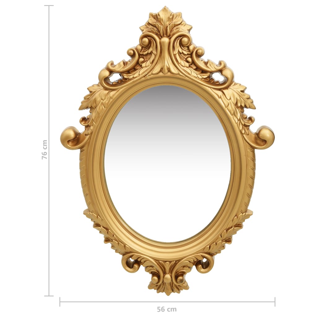 Wall Mirror Castle Style 56x76 cm Gold - OLBRIT