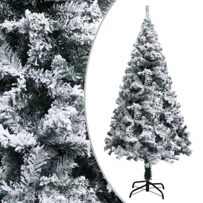 Artificial Christmas Tree with Flocked Snow Green 150 cm PVC - OLBRIT