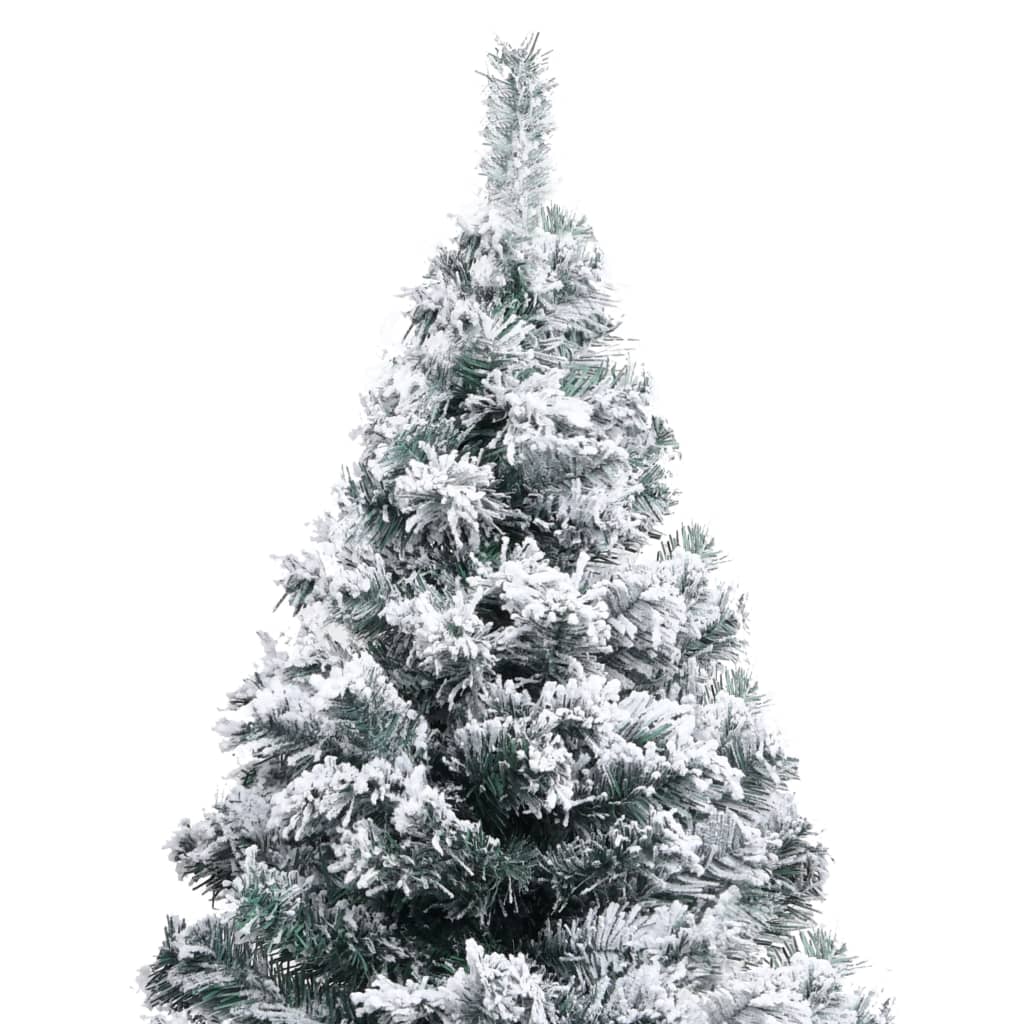 Artificial Christmas Tree with Flocked Snow Green 150 cm PVC - OLBRIT