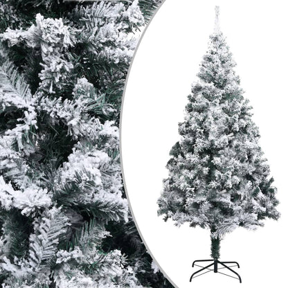 Artificial Christmas Tree with Flocked Snow Green 180 cm PVC - OLBRIT