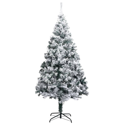 Artificial Christmas Tree with Flocked Snow Green 180 cm PVC - OLBRIT