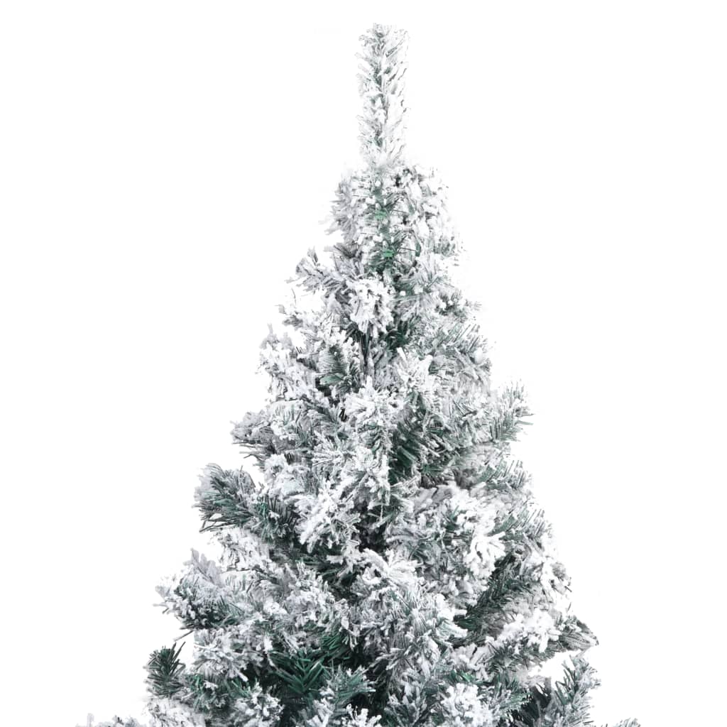 Artificial Christmas Tree with Flocked Snow Green 180 cm PVC - OLBRIT