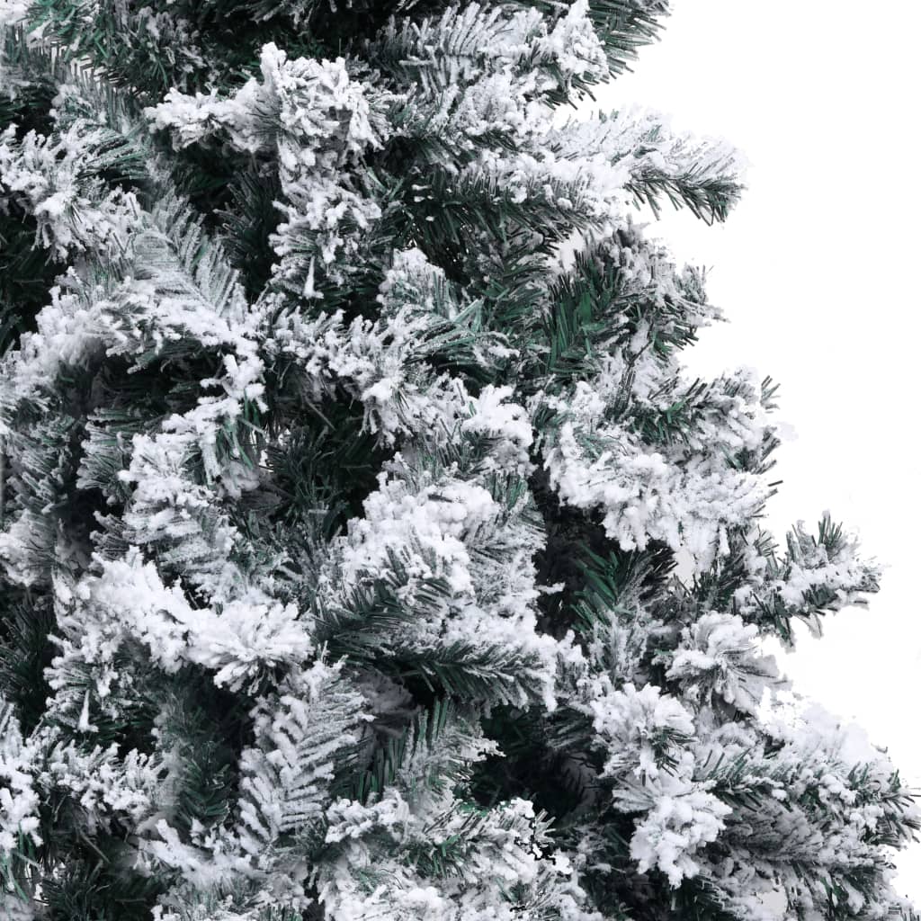 Artificial Christmas Tree with Flocked Snow Green 180 cm PVC - OLBRIT