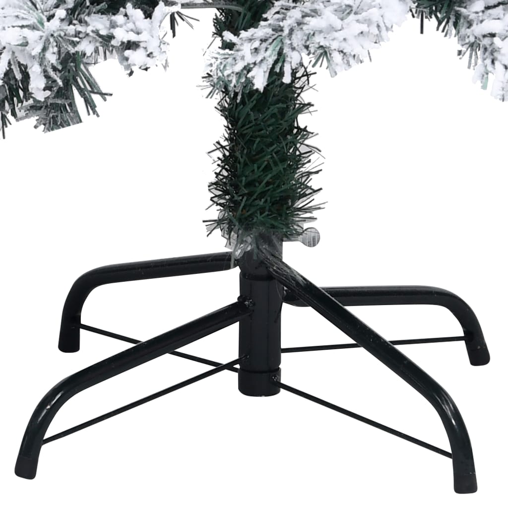 Artificial Christmas Tree with Flocked Snow Green 180 cm PVC - OLBRIT