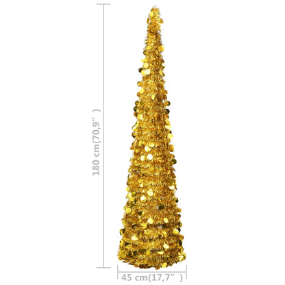 Pop-up Artificial Christmas Tree Gold 180 cm PET - OLBRIT