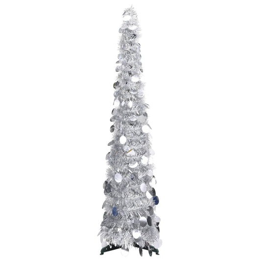 Pop-up Artificial Christmas Tree Silver 120 cm PET - OLBRIT