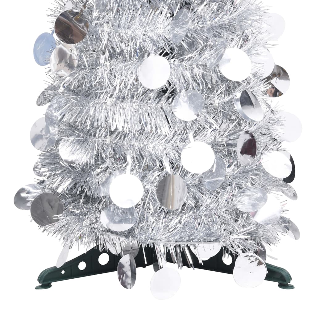 Pop-up Artificial Christmas Tree Silver 120 cm PET - OLBRIT