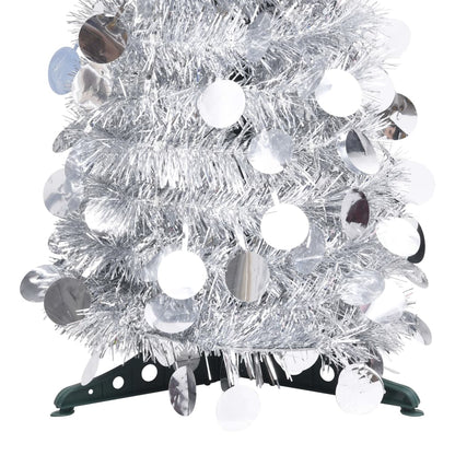 Pop-up Artificial Christmas Tree Silver 120 cm PET - OLBRIT