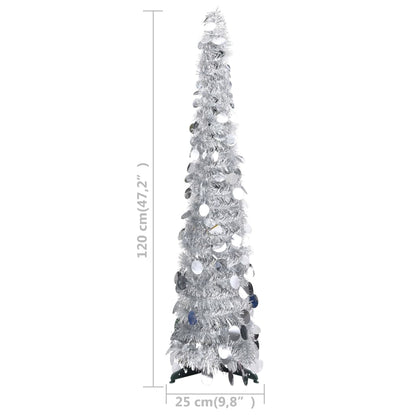 Pop-up Artificial Christmas Tree Silver 120 cm PET - OLBRIT