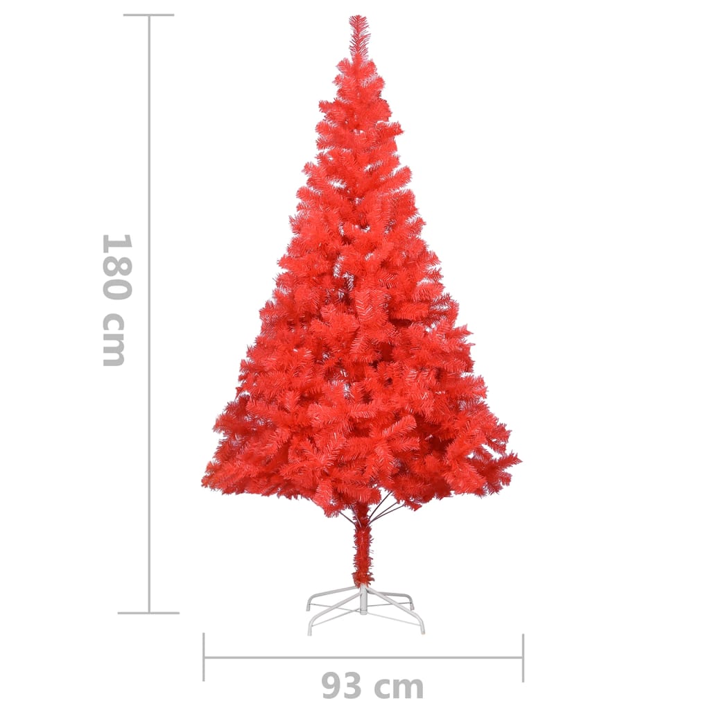 Artificial Christmas Tree with Stand Red 180 cm PVC - OLBRIT