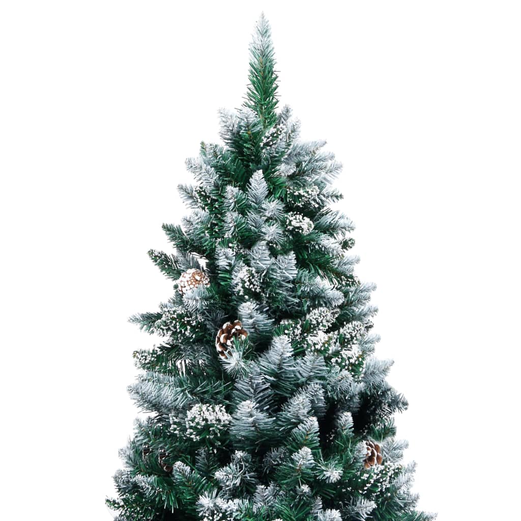 Artificial Christmas Tree with Pine Cones and White Snow 240 cm - OLBRIT