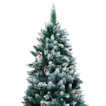 Artificial Christmas Tree with Pine Cones and White Snow 240 cm - OLBRIT