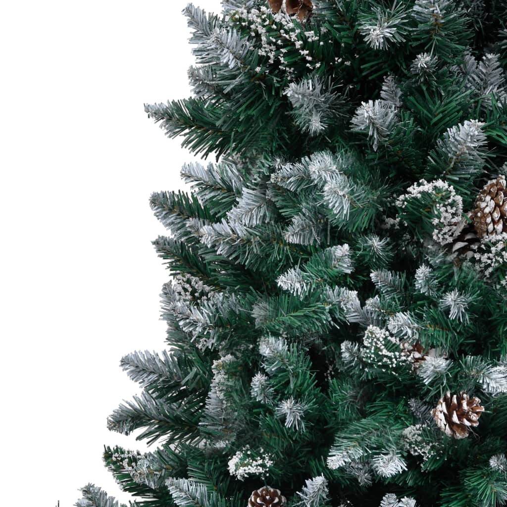 Artificial Christmas Tree with Pine Cones and White Snow 240 cm - OLBRIT
