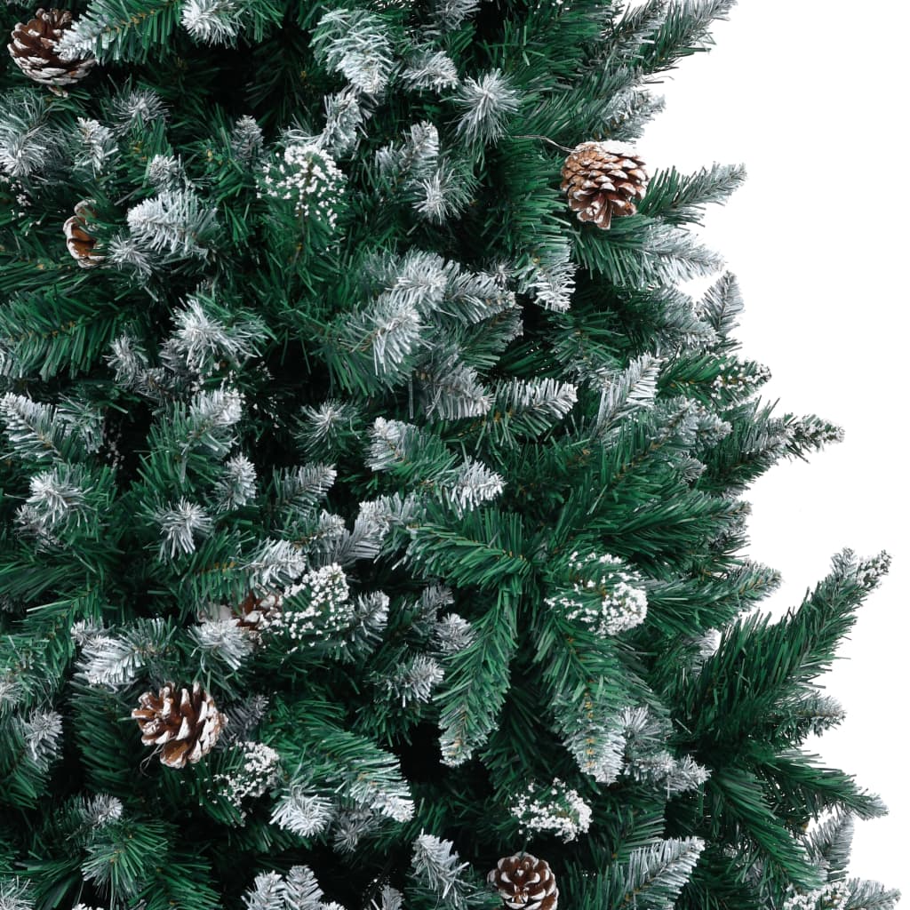 Artificial Christmas Tree with Pine Cones and White Snow 240 cm - OLBRIT