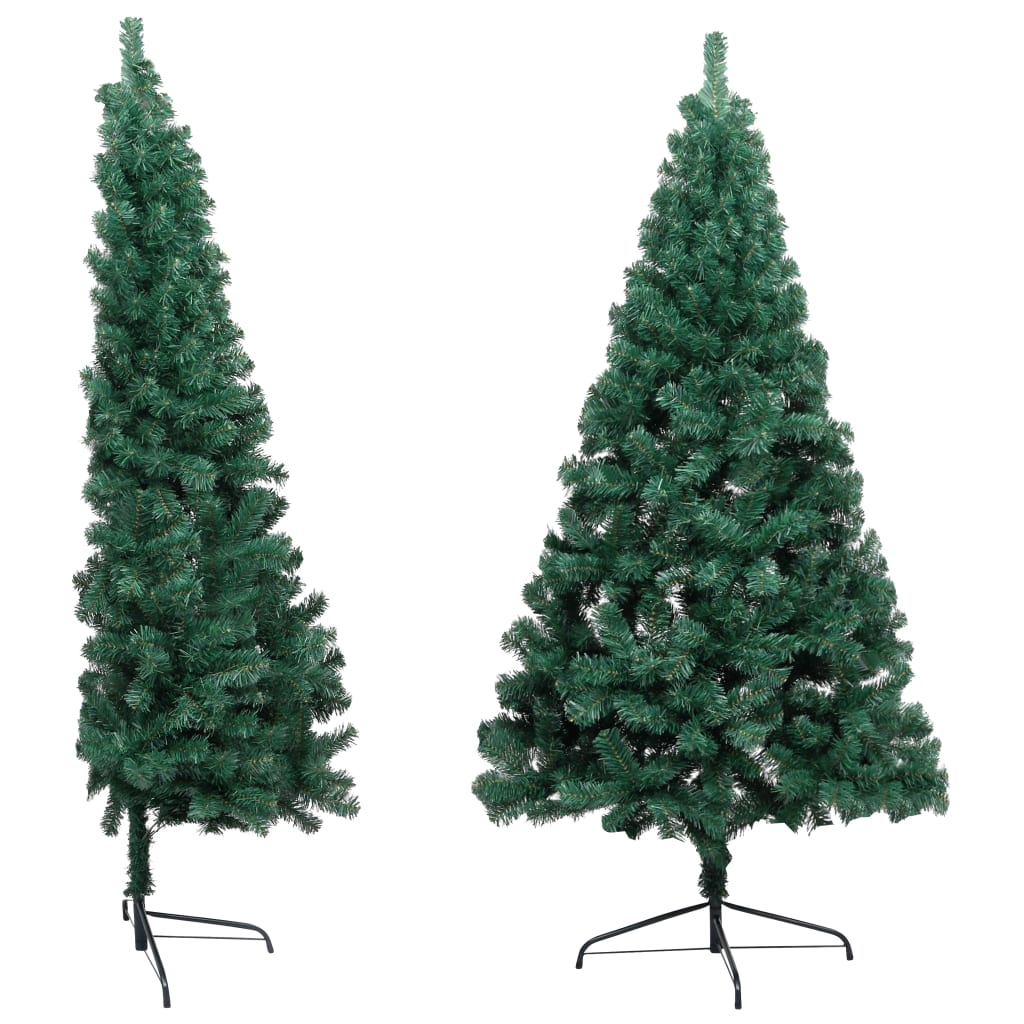 Artificial Half Christmas Tree with Stand Green 210 cm PVC - OLBRIT