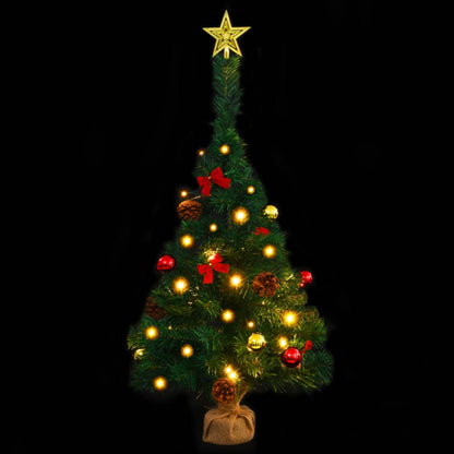 Artificial Pre-lit Christmas Tree with Baubles Green 64 cm - OLBRIT