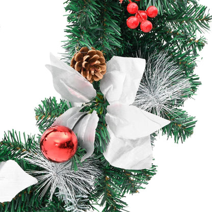 Christmas Wreath with LED Lights Green 60 cm PVC - OLBRIT
