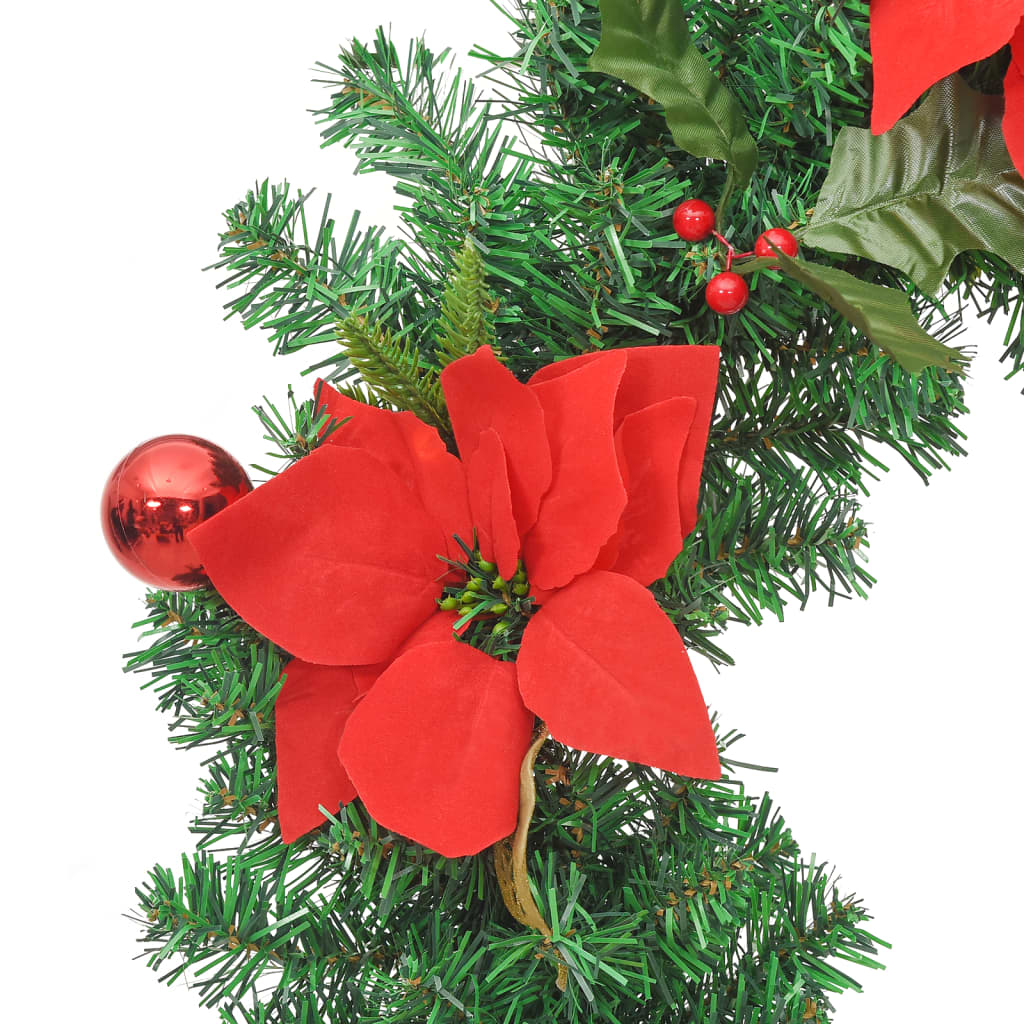 Christmas Wreath with LED Lights Green 60 cm PVC - OLBRIT
