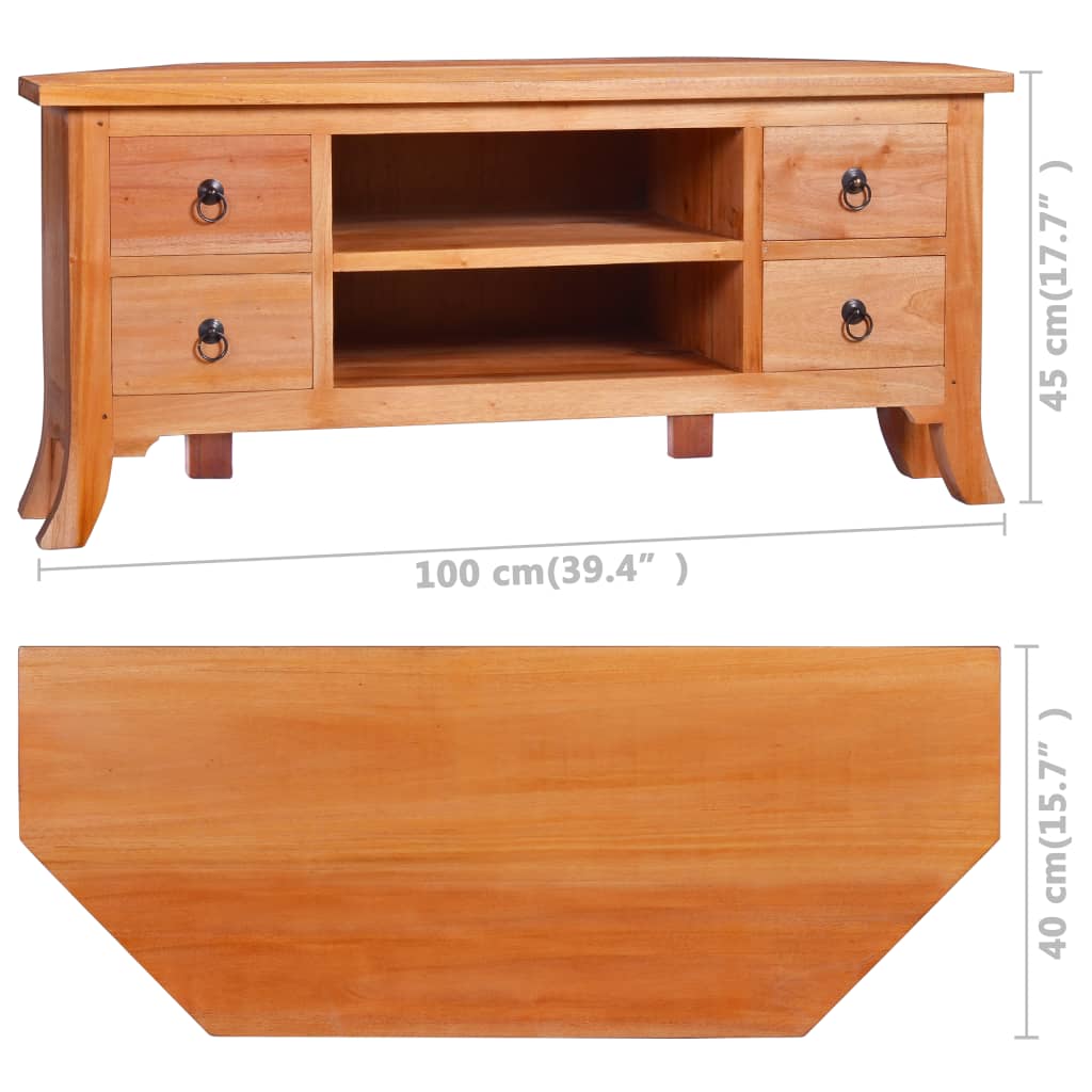 TV Cabinet 100x40x45 cm Solid Mahogany Wood - OLBRIT
