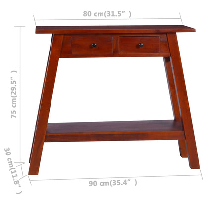 Console Table Classical Brown 90x30x75cm Solid Mahogany Wood - OLBRIT