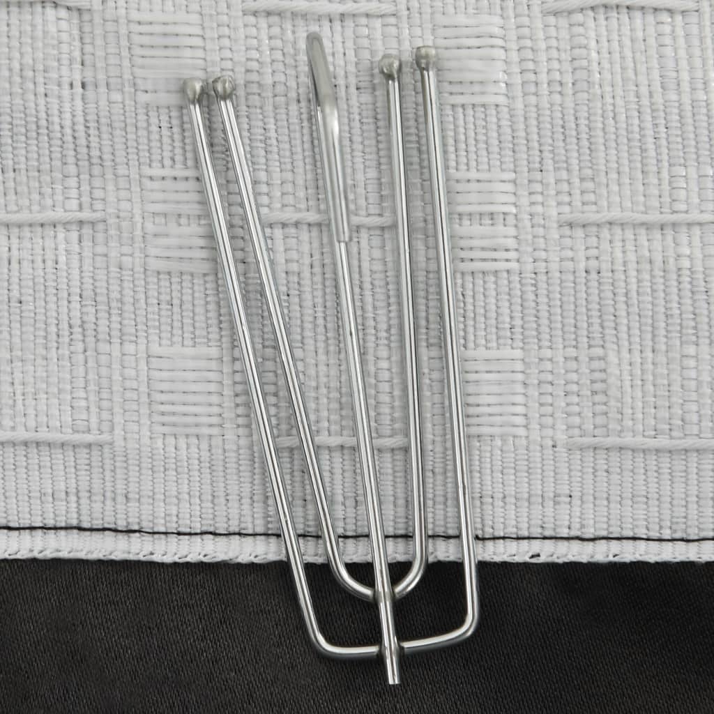 Linen-Look Blackout Curtains with Hooks 2 pcs Anthracite 140x175 cm - OLBRIT