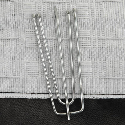 Linen-Look Blackout Curtains with Hooks 2 pcs Anthracite 140x175 cm - OLBRIT