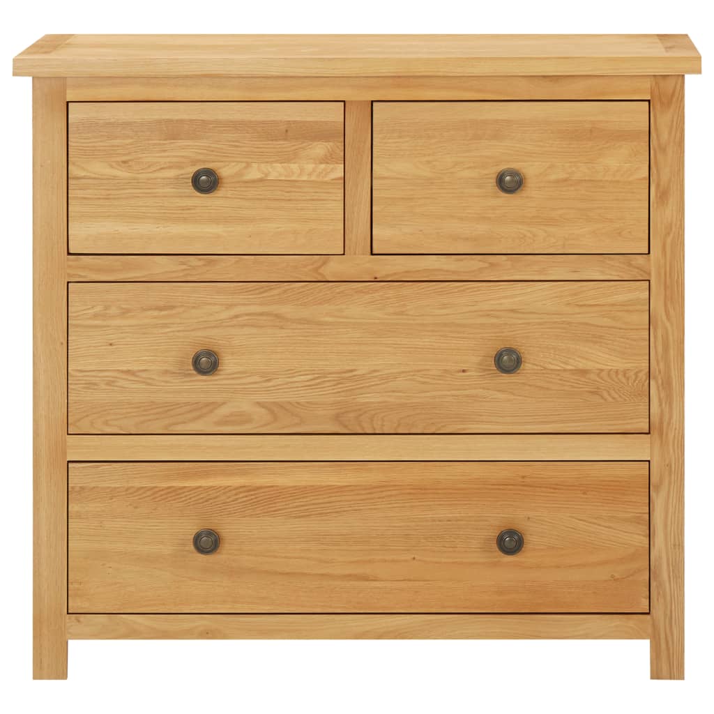 Chest of Drawers 80x35x75 cm Solid Oak Wood - OLBRIT