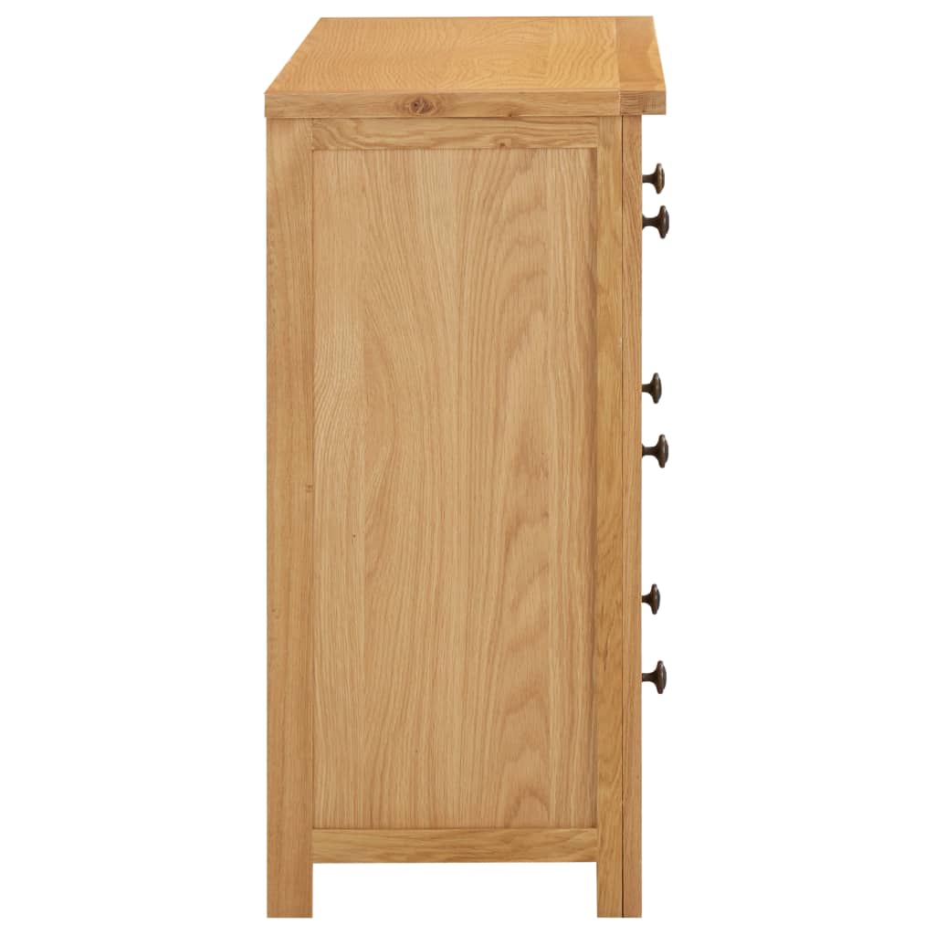 Chest of Drawers 80x35x75 cm Solid Oak Wood - OLBRIT
