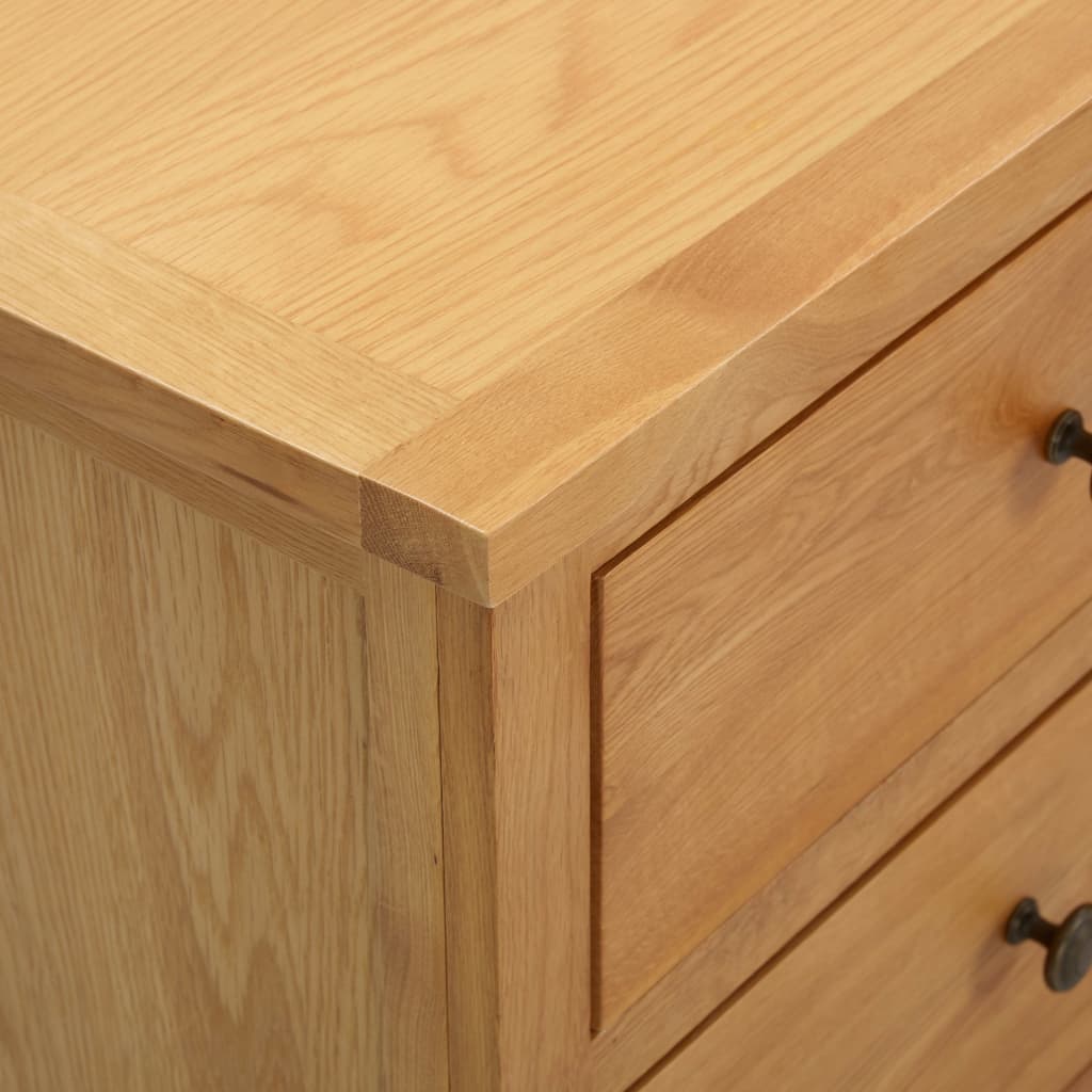 Chest of Drawers 80x35x75 cm Solid Oak Wood - OLBRIT