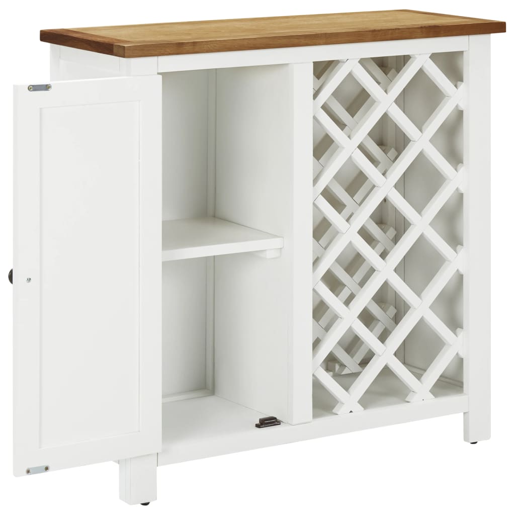 Wine Cabinet 80x32x80 cm Solid Oak Wood - OLBRIT