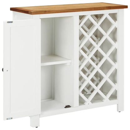Wine Cabinet 80x32x80 cm Solid Oak Wood - OLBRIT