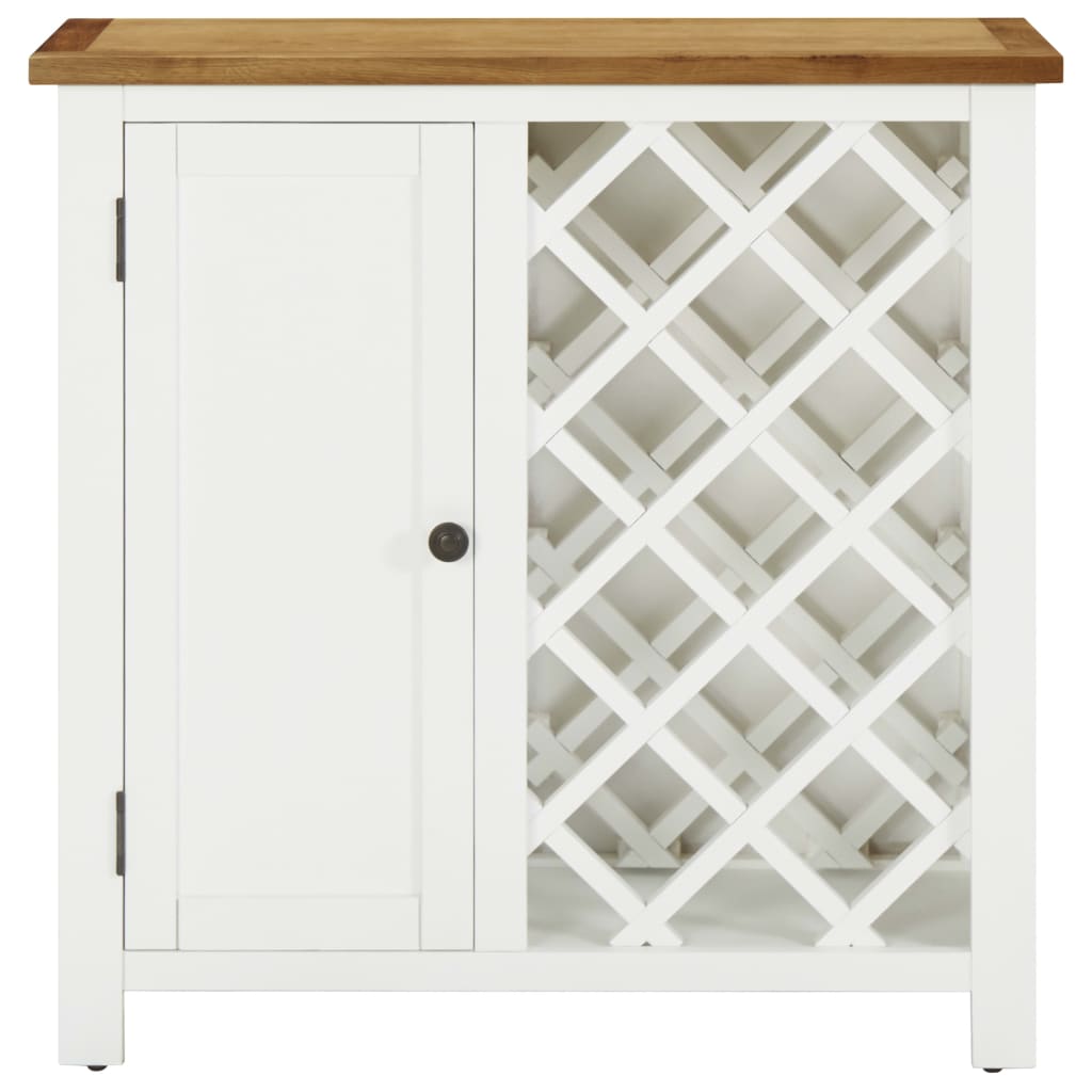 Wine Cabinet 80x32x80 cm Solid Oak Wood - OLBRIT