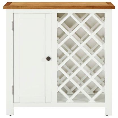 Wine Cabinet 80x32x80 cm Solid Oak Wood - OLBRIT